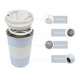 thumbnail image 2 of Aquaphile Travel Coffee Cup Leak proof Insulated Reusable Travel Coffee Mug Blue White 12 Fluid Ounces, 2 of 6