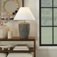 thumbnail image 4 of 25" Rustic Brown Ceramic Farmhouse Table Lamp - Nourison, 4 of 8