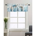 thumbnail image 3 of Sea Turtle kitchen Valance Curtain,Ocean Coral Rod Pocket Curtain Valances,Blue Gradient Short Curtains Summer Nautical Coastal Valance Window Valance for Living Room Bathroom Bedroom 54x18in, 3 of 6