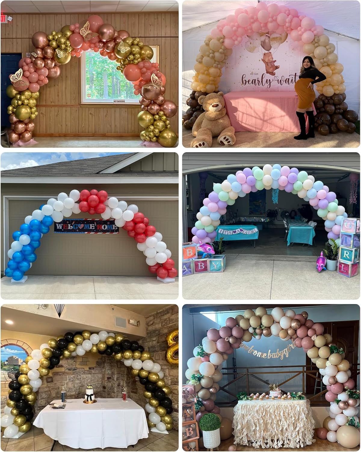YALLOVE Balloon Arch Stand Kit, 10 ft Width & 7.5 ft Hight Adjustable  for Birthday, Wedding, Baby Shower, Not Include Balloons