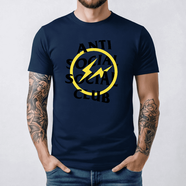 Anti Social Social Club x Fragment Yellow Bolt Tee