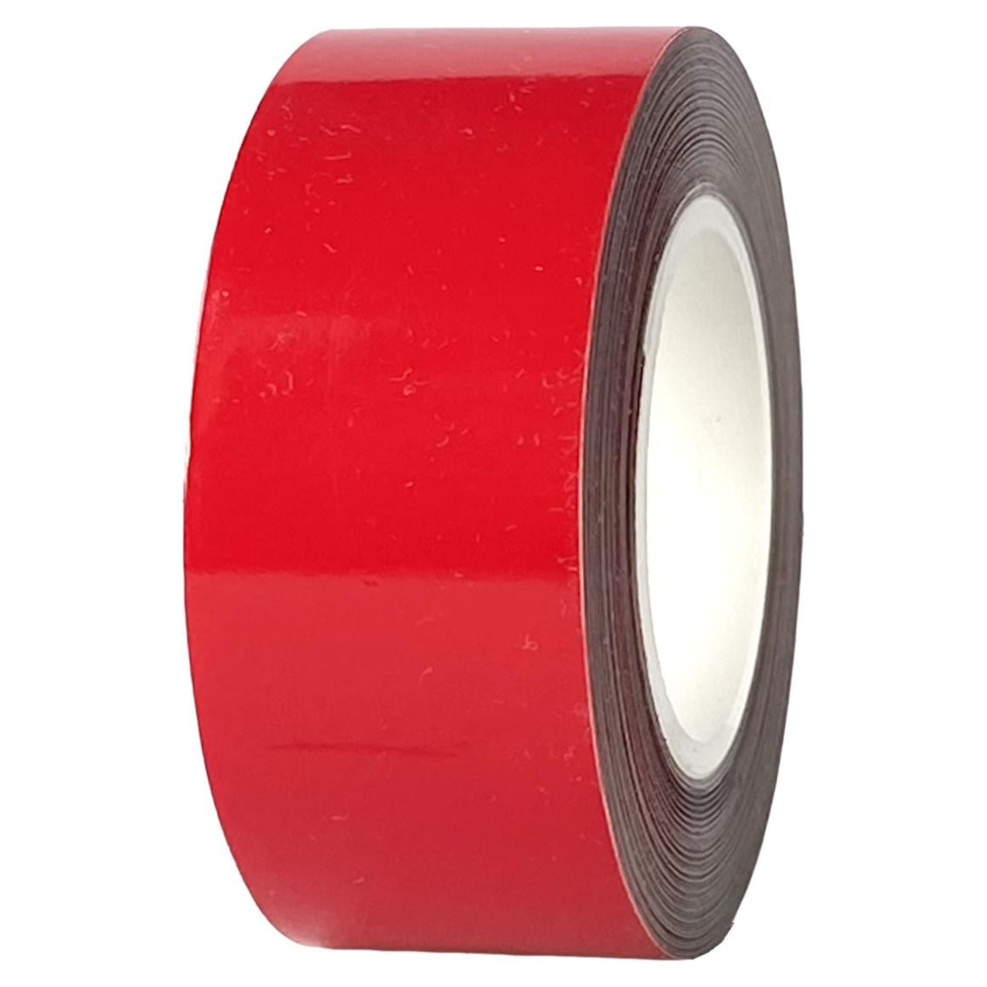 Transparent Vinyl Tape with Self-Adhesive. (2 inch x 25 ft, Red)