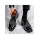 thumbnail image 2 of Men's Brock Style Pointed Toe Pu Leather Derby Shoes, Lace-up Design Classic Business Formal Shoes, Slip-on Lightweight Driving Shoes, 2 of 5