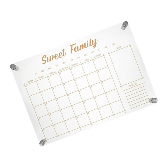 Raindrops Acrylic Erasable Board for Home Use Multi Weekly Planner with Transparent Design 7 Days