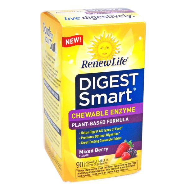 Renew Life Digest Smart Mixed Berry Enzyme 90 Chewable Tablets