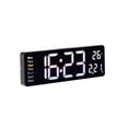 thumbnail image 3 of Javlergo Digital Alarm Clock, Electronic Desktop/Wall-mounted Clock with Temperature Display, Adjustable Brightness, 12/24H Display for Home, Bedroom, Office, Black, 3 of 5