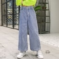 thumbnail image 3 of Pantalones vaqueros holgados de moda para niñas, otoño 2022, nuevos pantalones vaqueros casuales para niños, ropa cómoda para niñas, pantalones para niñas de 6, 8, 10 y 12 años, 3 of 5
