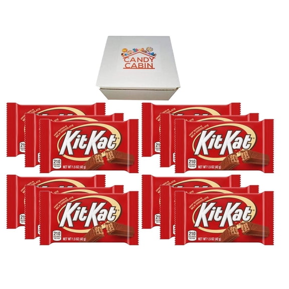 Kit Kat Chocolate Candy 1.5 Oz Bars Pack of 12 by CANDY CABIN Milk Chocolate