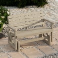 thumbnail image 3 of Wildridge Classic Glider, Weathered Wood - Outdoor Weather Resistant Recycled HDPE Glider for Porch, Patio, Deck, 3 of 4