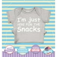 thumbnail image 2 of Shop4Ever I'm Just Here for the Snacks Funny Baby's Bodysuit Infant Cotton Romper 12 Months Heather Grey, 2 of 5