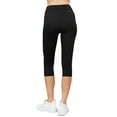 thumbnail image 5 of Juniors Active Stretch Capri Length Yoga Workout Leggings with Wide Wastband (Black, S), 5 of 5