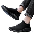 thumbnail image 3 of Men's Jogging Shoes Lightweight Laceless Tennis Shoes Breathable Non-S𝗅ip Knit Sneakers Wide Width Casual Workout Shoes Comfortable S𝗅ip On Sport Shoes, 3 of 9