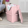 thumbnail image 4 of Sterilite Large Storage Bin, 18 Gallon Plastic Storage Container with Snap-On Lid, Pink, 4 of 11