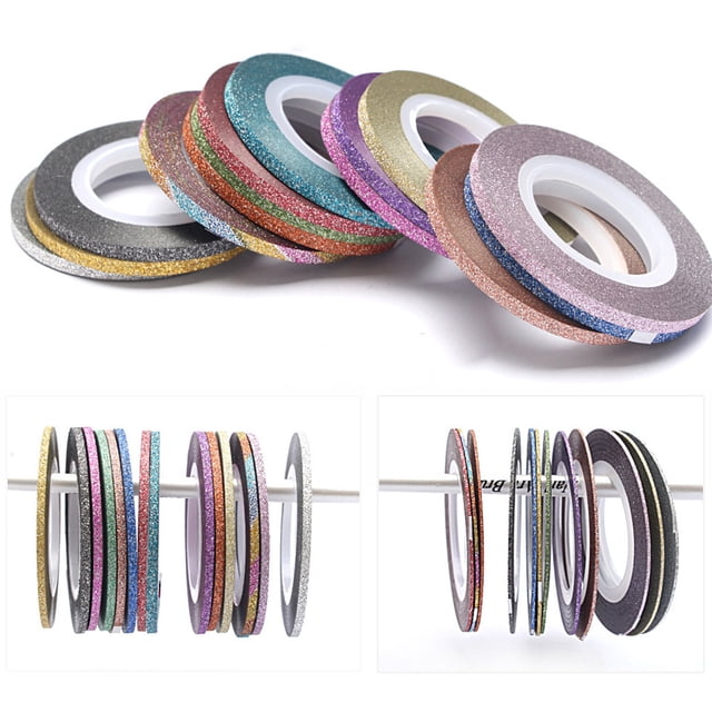 DEEPCRAFF 30Pcs Nail Tape Dispenser Strips Assorted Color Nail Art Accessory for Party and Festival
