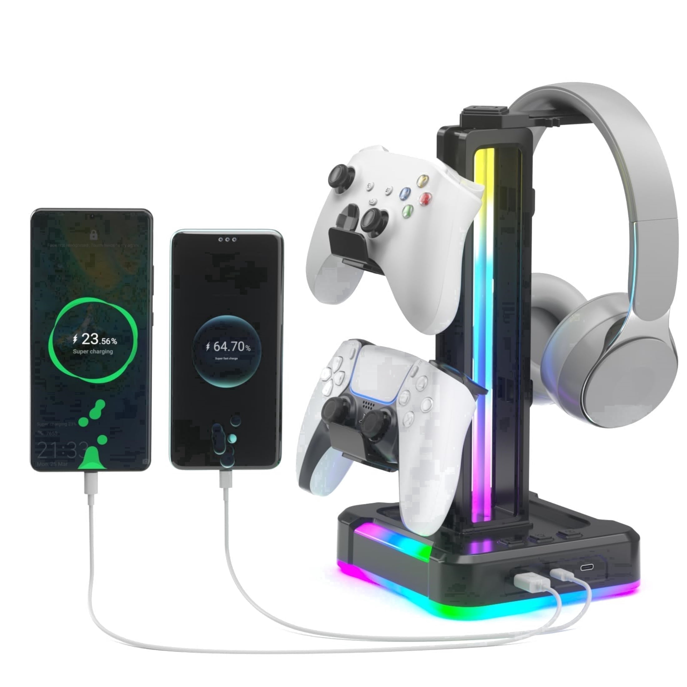 SEGA:ソニックデラックス ライトアップヘッドホン、コントローラースタンド SEGA: Sonic Deluxe Light Up Headphone, Device, Controller & Phone