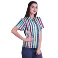 thumbnail image 3 of Moomaya Printed Half Sleeve Shirt For Women Button Down Collar Casual Top, 3 of 6