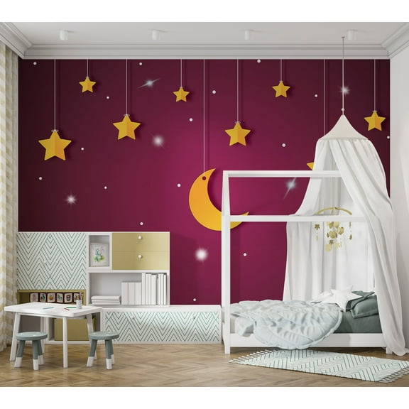 Kids Wallpaper Wall Mural - Violet Night Sky