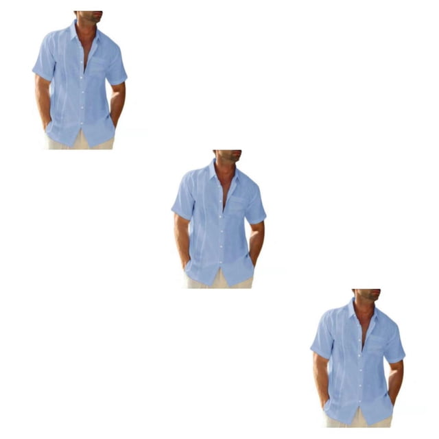 Sonducket Senderismo Estilo casual Camisa con botones para hombres Niños Verano Fiesta en la piscina Tops Ropa de trabajo diario Ropa Azul claro Type1 NO1