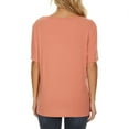 thumbnail image 4 of Top de manga corta para mujer Moda Casual Cuello redondo Escote hueco Color sólido Camisa de manga corta Rosa L, 4 of 7