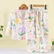 thumbnail image 2 of Odeerbi 3-16 Años Pijamas de Algodón Para Niños Y Niñas Con Solapa Con Muescas Y Manga Larga Pantalones Suaves Estampados Florales Ropa de Dormir Juegos de Pijamas de Dos Piezas, 2 of 3