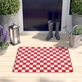 thumbnail image 2 of Red and White Checkered Pattern Flannel Non Slip Door Rugs,Washable Door Mats Indoor,Decorative Door Mats,Dirt-Resistant and Absorbent Doormat for Entrance,Bedroom,Kitchen,Bathroom,31.5x17in(80x43cm), 2 of 4