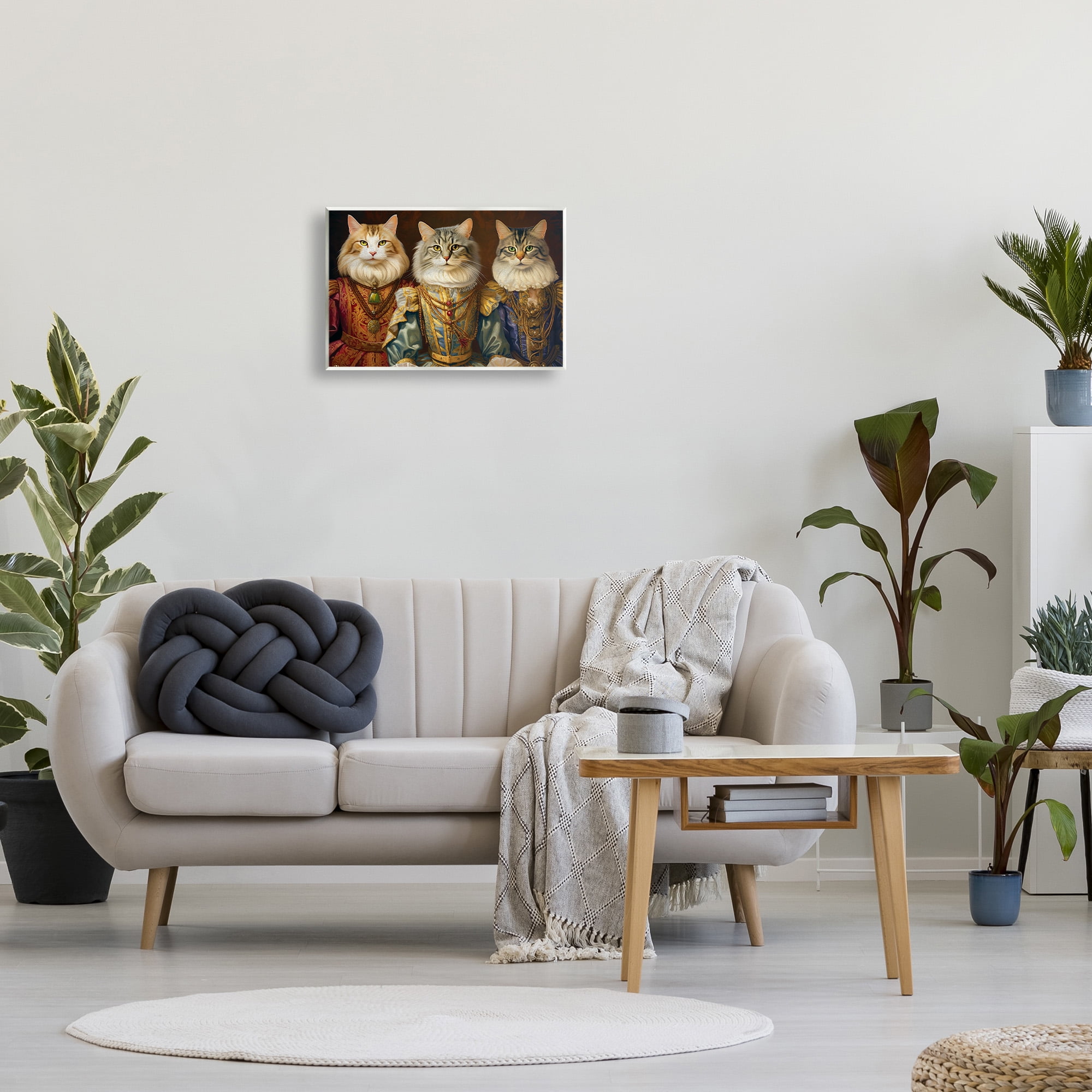 Stupell Industries Regal Cat Trio Animals & Insects Painting Unframed Art Print Wall Art, 19 x 13