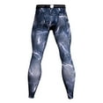 thumbnail image 4 of Yaoyar Men's Compression Breathable Fitness Pants Fashion Printed Quick-Drying Tights Yoga Leggings Sports Leggings Workout Trousers Light blue S, 4 of 4