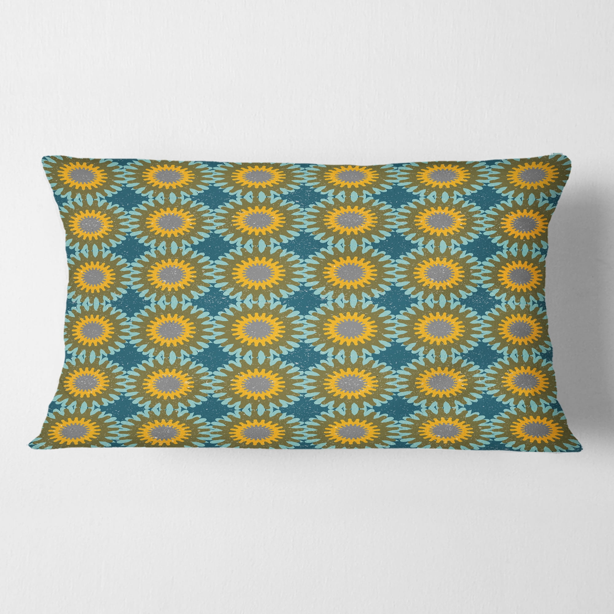Designart Retro Circular Pattern I' Mid-Century Modern Throw Pillow - 12x20