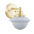 thumbnail image 3 of Aspen Creative 62305, Bathroom Vanity 1 Lights Fixture 6-3/4"W x 8-5/8"H x 8-1/4"E. Warm Brass Finish, Bulb Not Included, 3 of 8