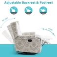 thumbnail image 4 of UIXE Swivel Rocker Manual Recliner Chairs Set of 2, Wingback Swivel Glider Fabric Nursery Reclining Sofa Chair, High Back Upholstered Arm Chair for Living Room Bedroom, Beige, 4 of 8