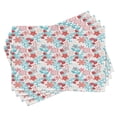 thumbnail image 1 of Ambesonne Floral Place Mats Set of 4, Flowers Berries, Standard Size, Dark Coral Aqua, 1 of 6