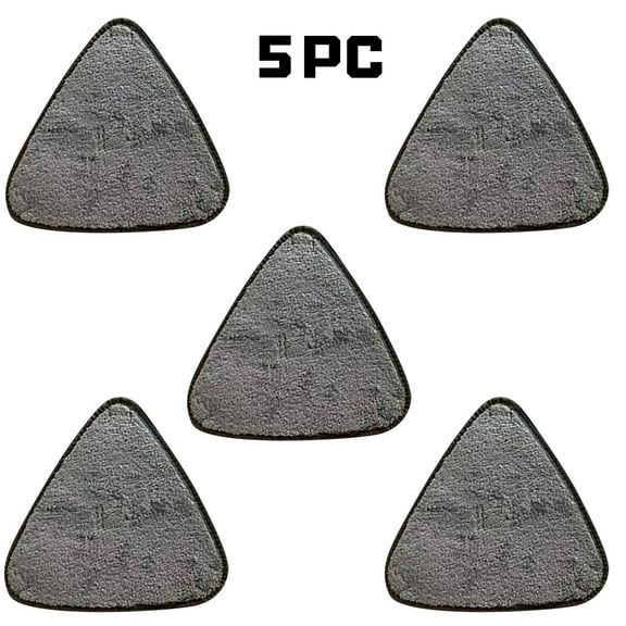 5 Pack Triangle Mop Refill Heads - 10 Inch X 10 Inch X 10 Inch Microfiber Replacement Cloths For Spin Mops, Floor Cleaning, Home, Kitchen, Bathroom, Hardwood, Tile, Laminate