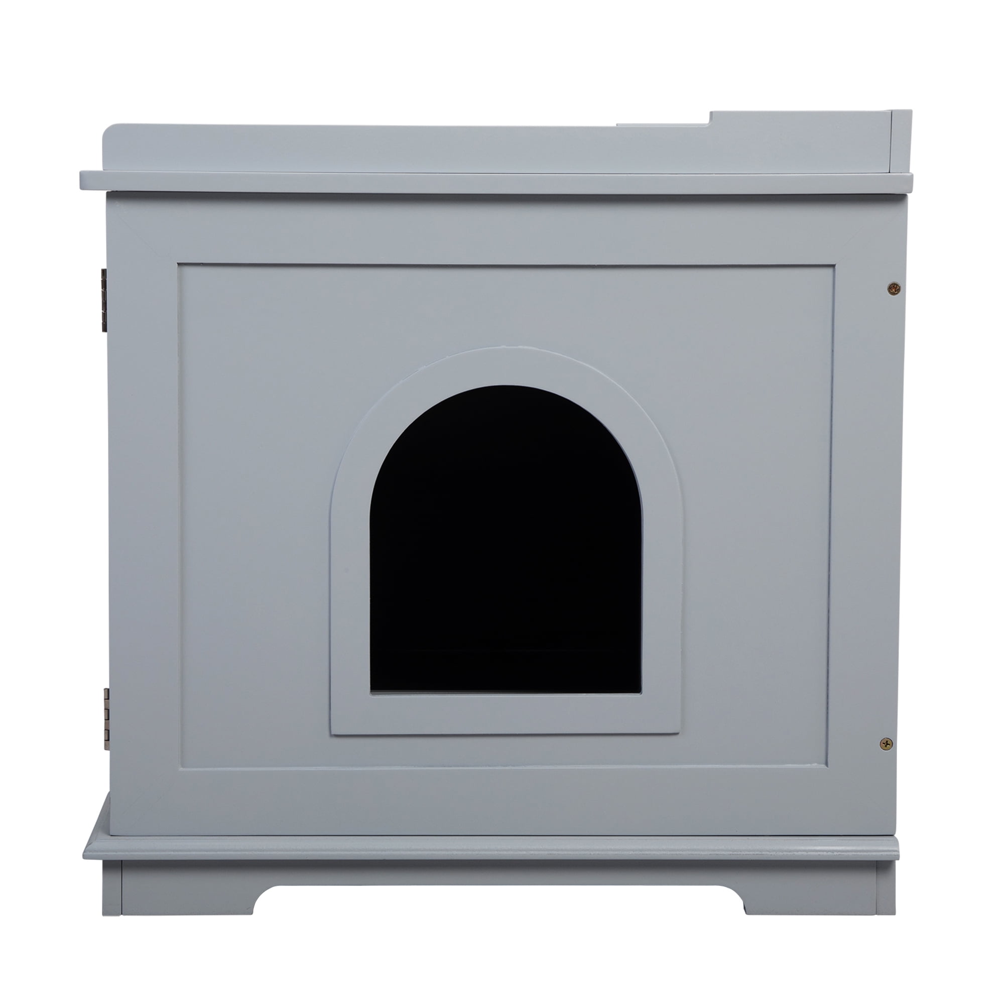 Pefilos 33" Large Cat Litter Box Enclosure Furniture, Wooden Washroom Cat House for Living Room, Bedroom, Bathroom with Magazine Rack, Gray Pefilos 33" Large Cat Litter Box Enclosure Furniture, Wooden Washroom Cat House for Living Room, Bedroom, Bathroom with Magazine Rack, Gray