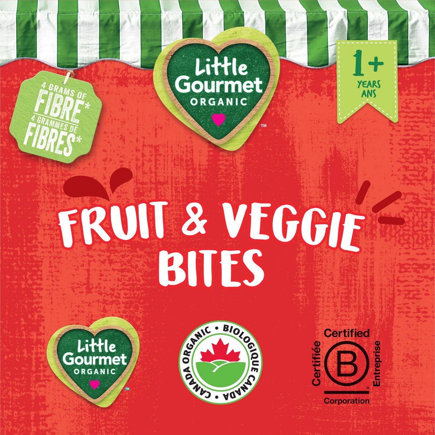 Little Gourmet Organic Fruit & Veggies Bites Blueberry Carrot Apple with Quinoa