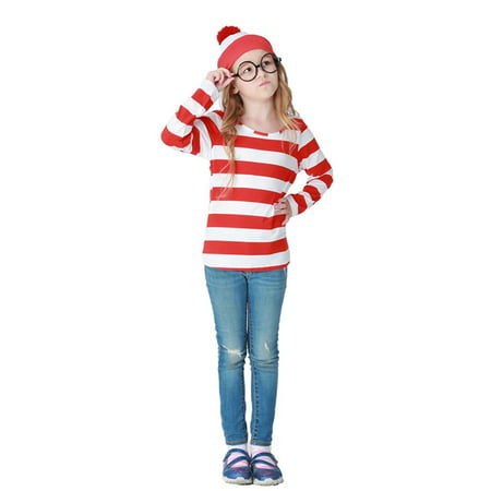 KABOER US Boys Girls Red and White Fancy Dress Cosplay Costume World Book Day
