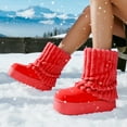 thumbnail image 3 of Lurnyet Women Winter Fuzzy Boots Faux Fur Lined 2 inch Sole Calf High, 3 of 4