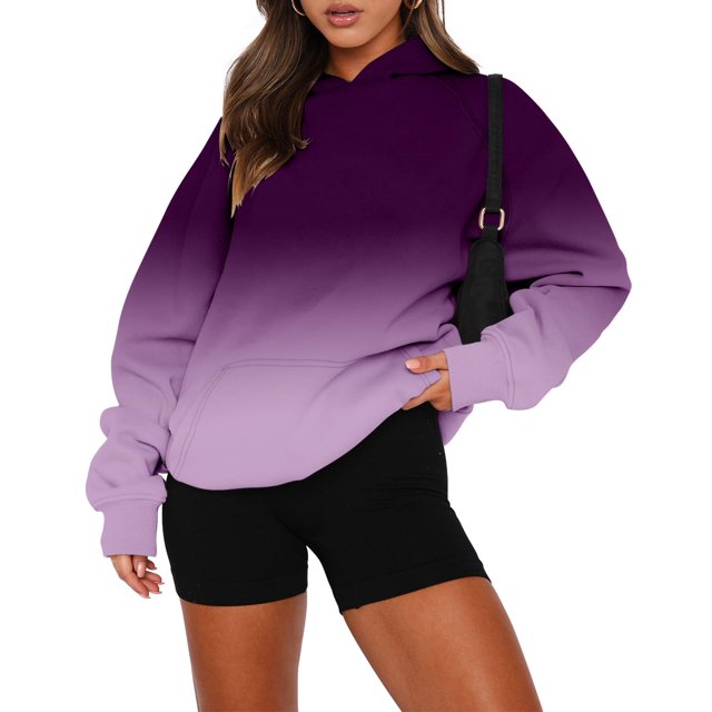 Sudadera con capucha Onlypuff para mujer, color morado degradado