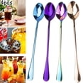 thumbnail image 5 of 4 Pcs/Set Stainless Steel Spoons Iridescent Rainbow For Milkshake Coffee Drinks, 5 of 5