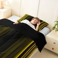 thumbnail image 4 of meiyoeat Modern Gold Striped Twin Comforter Sets, Luxury Dark Gradient Bedding Set for Boys, Gold, Black Reversible 2pcs, 1 Comforter and 1 Pillowcase, 4 of 6