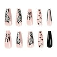 thumbnail image 2 of Fofosbeauty 24pcs Press on False Nails Tips, Coffin Fake Acrylic Nails, Butterflies Wings Black, 2 of 10