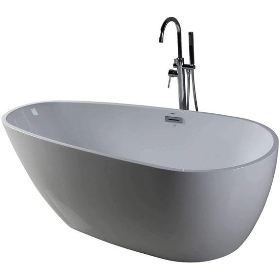 Fine Fixtures Capsule Freestanding Bathtub White 55" With Drain Included