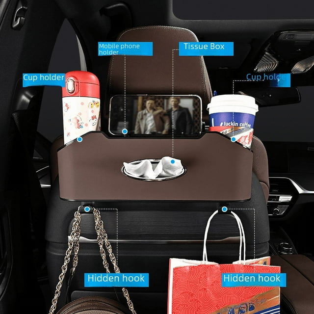 Caja de almacenamiento para el respaldo del asiento del automóvil, bolsa para colgar pañuelos, caja de almacenamiento multifuncional, caja de almacenamiento para el respaldo del asiento del