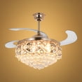 thumbnail image 4 of AFANQI 42" Crystal Retractable Ceiling Fan with Remote, Gold Chandelier, 3 Color Light, 4 of 15