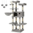 thumbnail image 1 of FEANDREA Cat Tree, Large Cat Tower, 64.6 Inches Cat Activity Center Cat Condo, Light Gray, 1 of 7