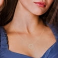 thumbnail image 3 of SZUL Women's 1/4 Carat TW Lab Grown Diamond Circle Pendant in 14K Yellow Gold, 3 of 5