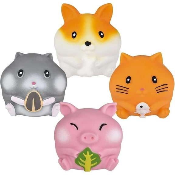 ALL 4 Marshmallow Animal Stress Balls - Ultra Soft Kneadable Fidget Squish Balls - Amazingly Soft