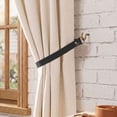 thumbnail image 3 of Deago Faux Leather Curtain Tie Backs Attach to Wall, Outdoor Drape Holder Holdbacks Tiebacks with Hooks for Home Offic Living Room Bedroom, Set of 2, Black, 3 of 8