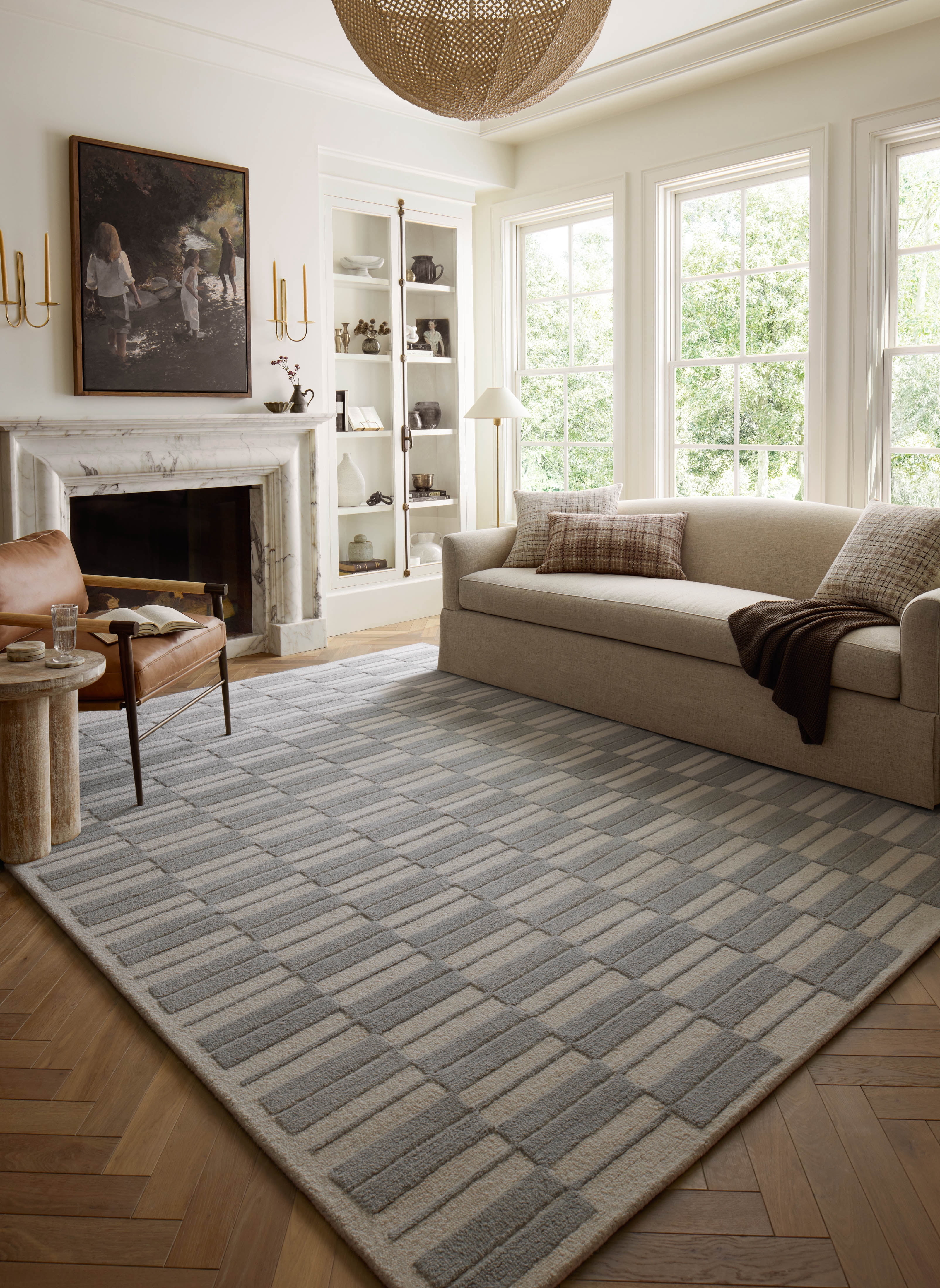Chris Loves Julia x Loloi Bradley Ivory / Grey 2'-6" x 7'-6" Runner Rug