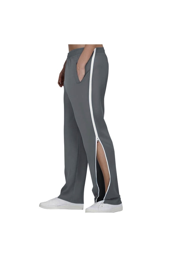 Track Suit Bottoms for Men Mens Tear Away Track Pants Zip Off Detachable Full-Opening Sweatpants Summer Loose Breakaway Trousers Basketball Warm-Up Trousers
