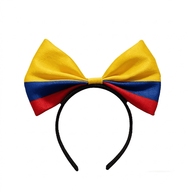 Diadema con Moño Colombia 2026 / Accesorio para el Cabello de Fanático Del Fútbol Tricolor